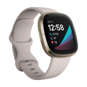 Fitbit Smart Watch Sense 512GLWT Lunar White/Soft Gold Stainless Steel