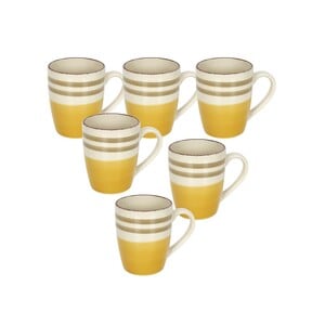 Home Stoneware Handprint Mug 12oz 6pcs Set 915A Assorted Colors