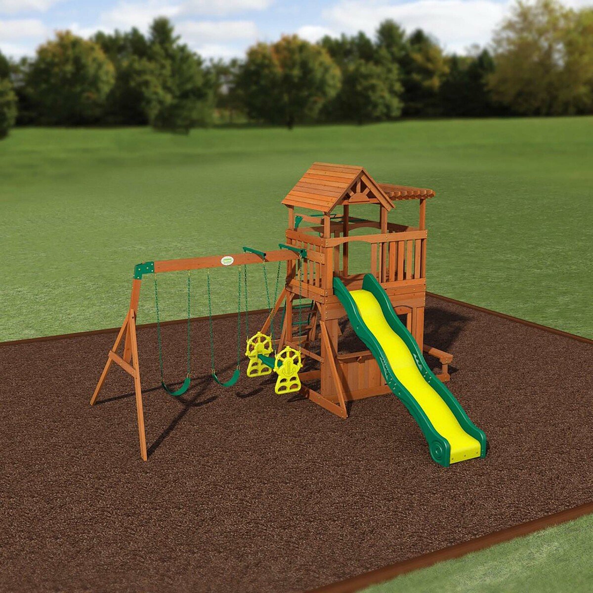 Backyard Discovery Thunder Ridge Wooden Swing Set 36214