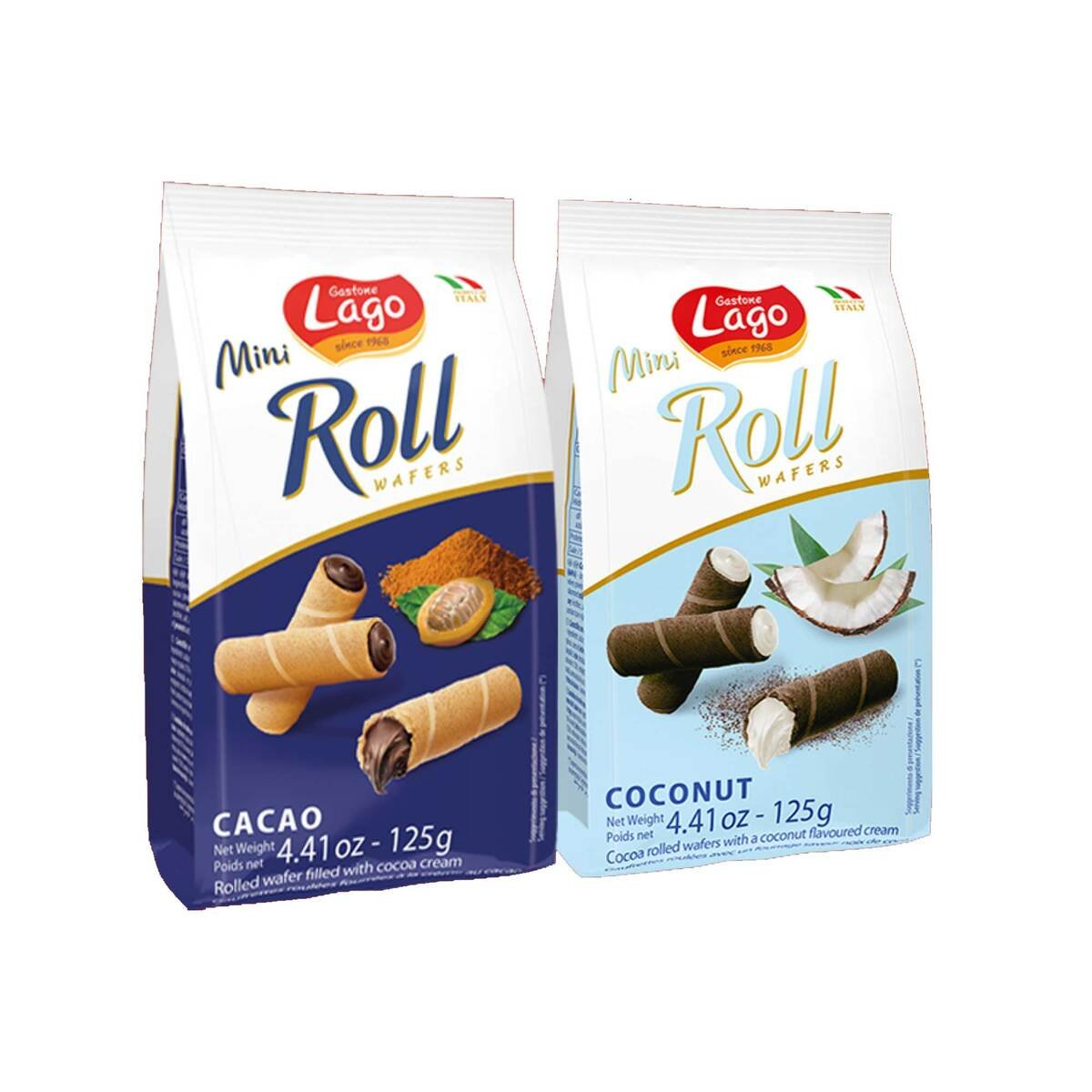 Gastone Lago Mini Roll Wafers Assorted 2 x 125 g