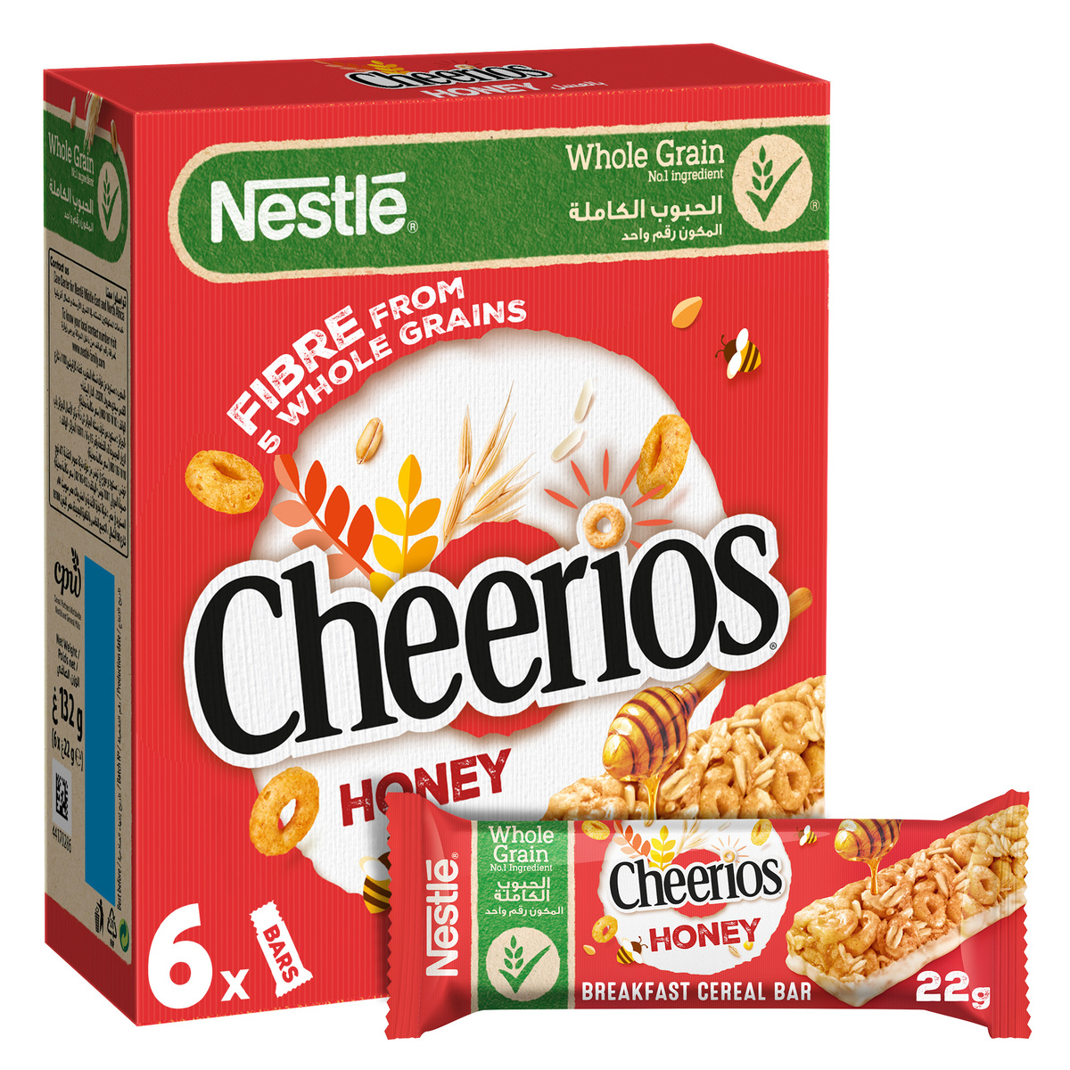 Honey Cheerios Wholegrain Breakfast Cereals Bars 6 x 22 g