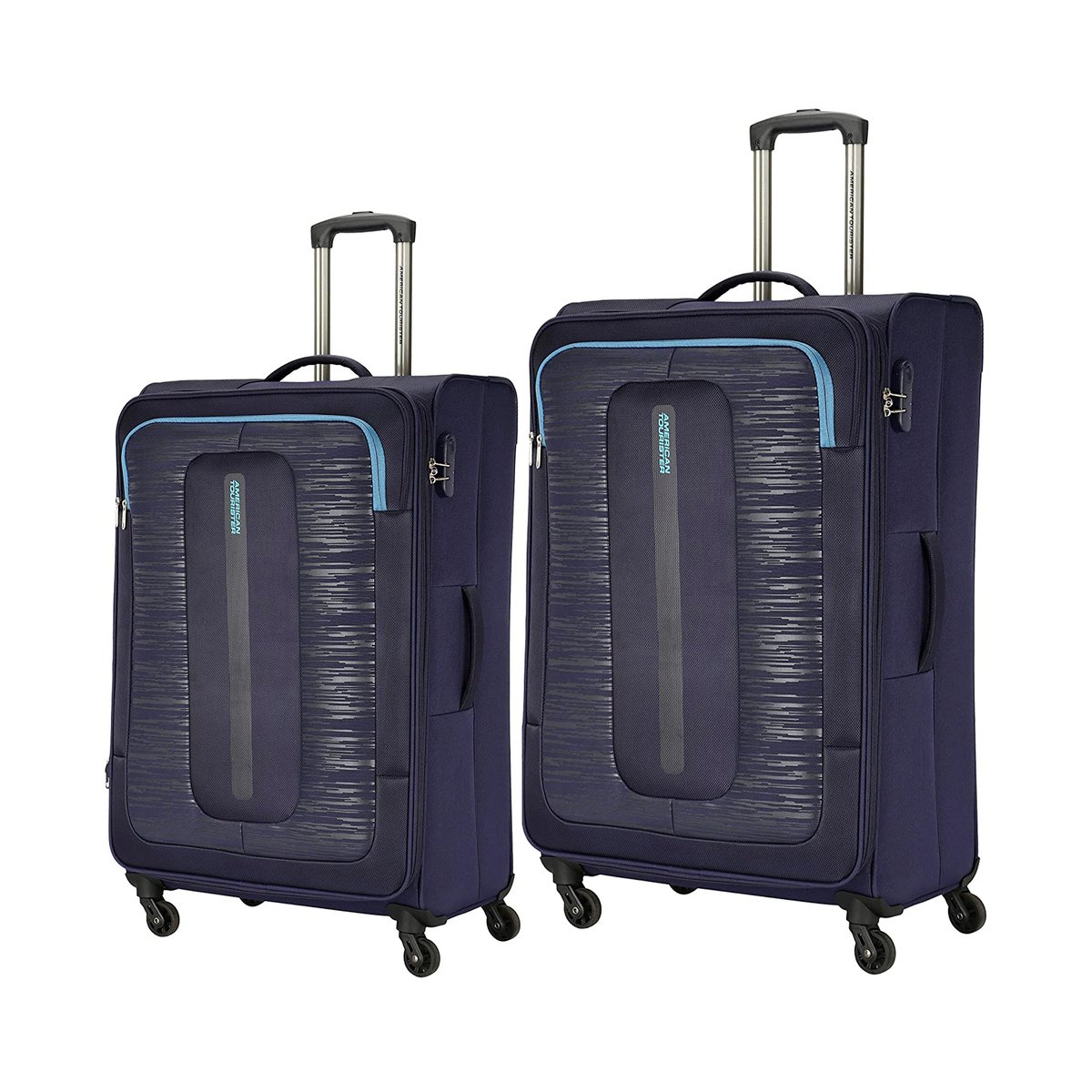 American Tourister Brisbane 4 Wheel Soft Trolley Set, 2 pcs,70+55 cm, Blue