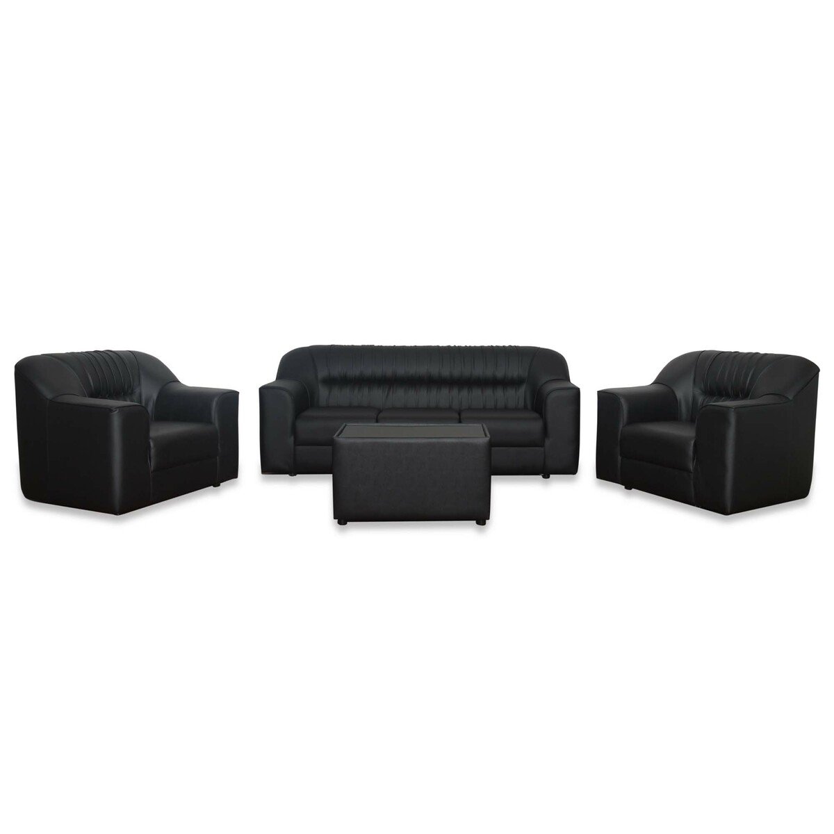 Design Plus PVC Sofa Set 5 Seater (3+1+1) SPR01 Black Online at Best