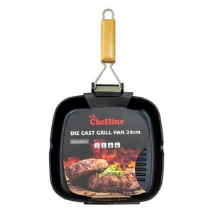 Chefline Die Cast Grill Pan, 24 cm, KQZDKP24