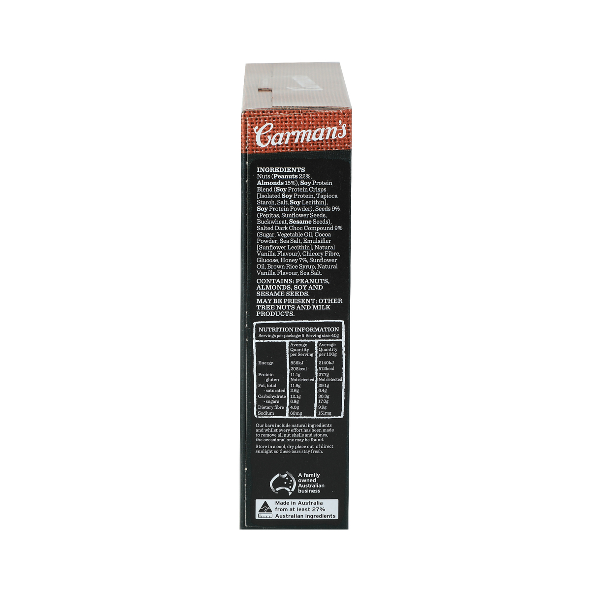 Carman's Protein Bar Salted Dark Choc & Almond 200 g