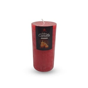 Maple Leaf Pillar Candle P601 3x6inch Red