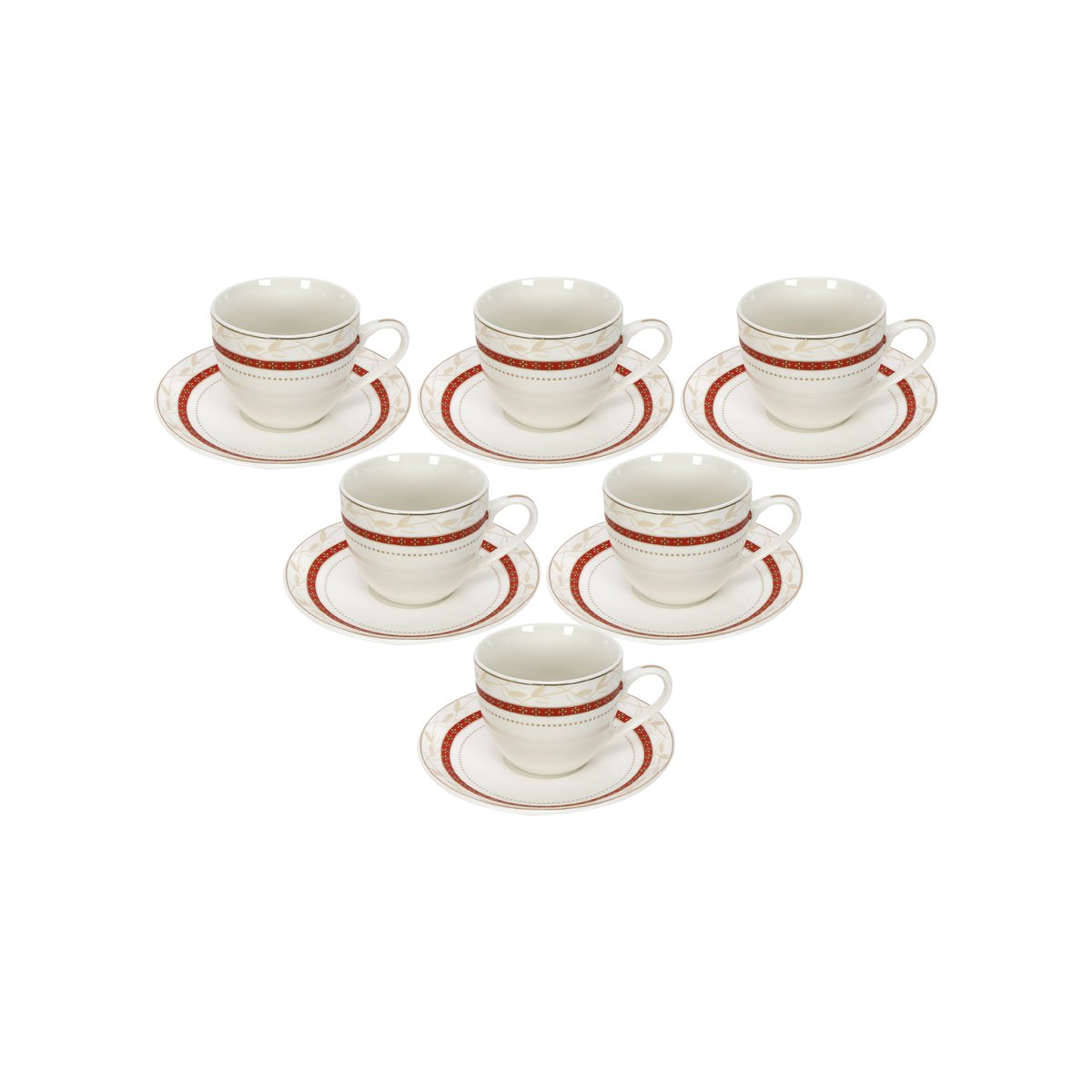 Pearl Noire NBC Cup & Saucer 12pcs Set 180cc 05031H