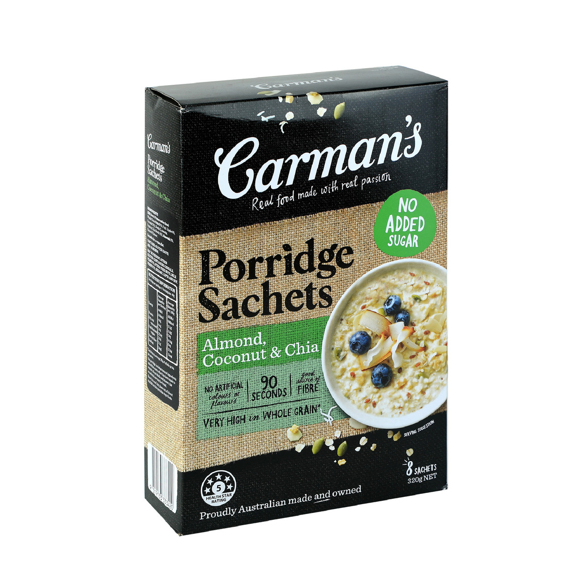 Carman's Porridge Sachets Almond Coconut & Chia 320 g