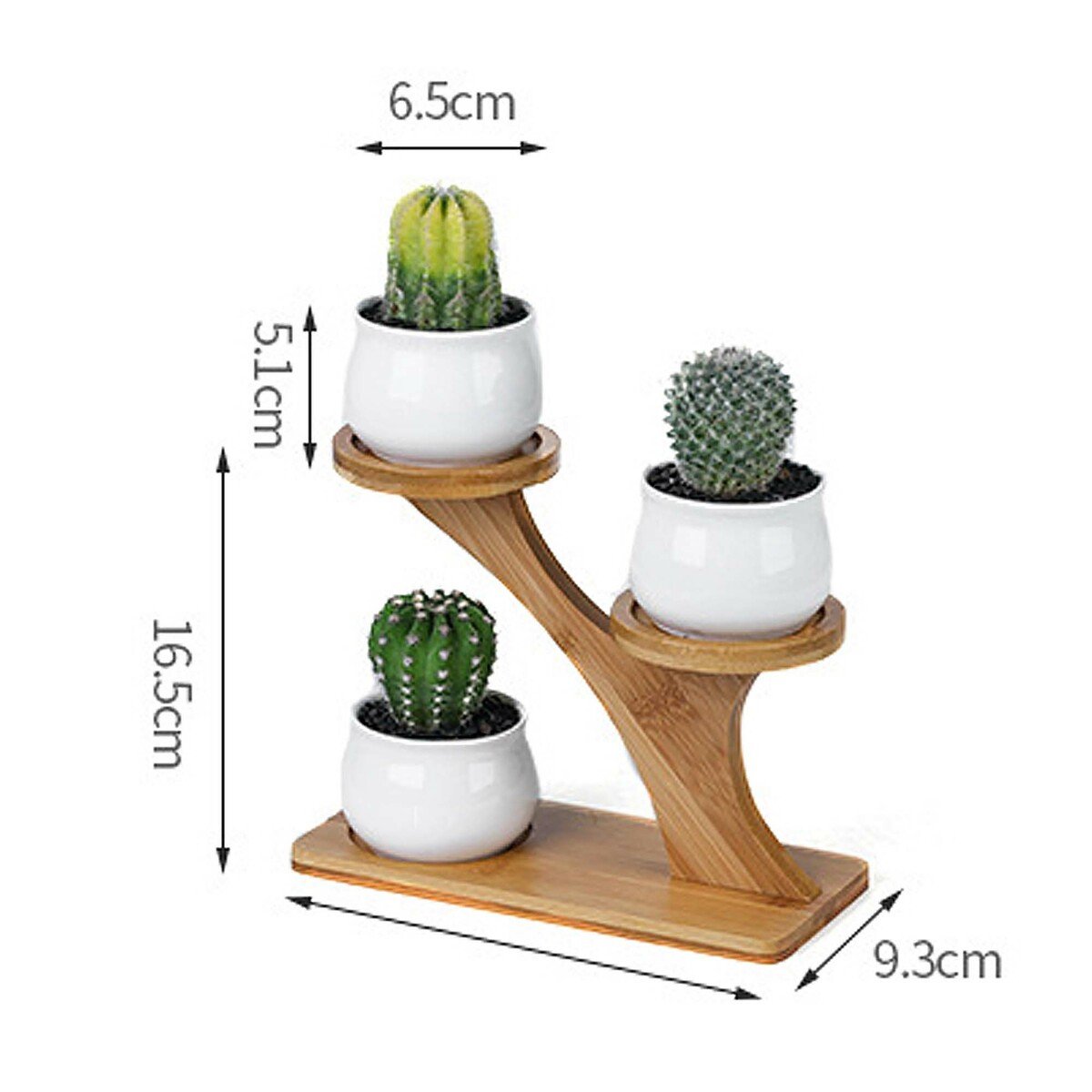 Maple Leaf 3pcs Flower Pot With Wooden Stand JL1213