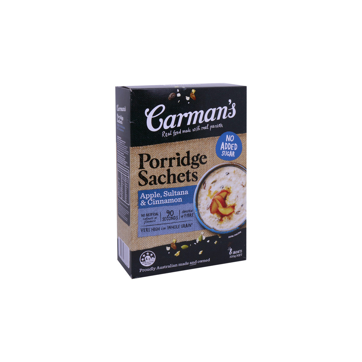 Carman's Apple, Sultana & Cinnamon Porridge Sachets 320g