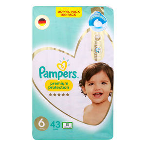 Pampers Premium Diapers Size 6 13+ kg Value Pack 43 pcs