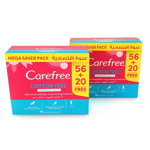 CAREFREE Panty Liners Cotton Unscented 76pcs