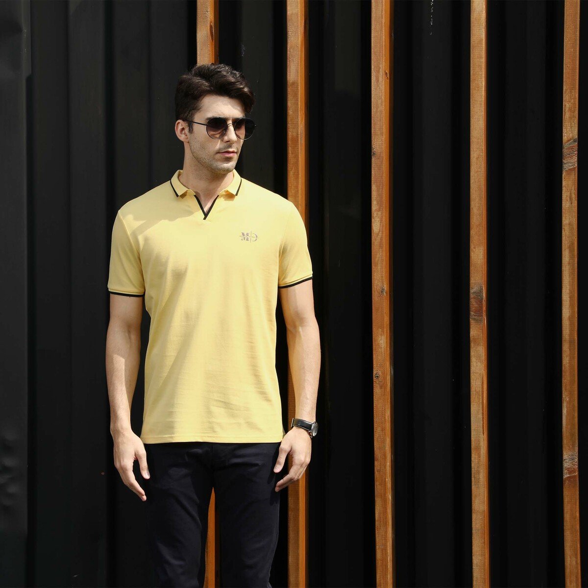 Marco Donateli Men's Polo T Shirt Short Sleeve 17207 Yellow Extra Large ...