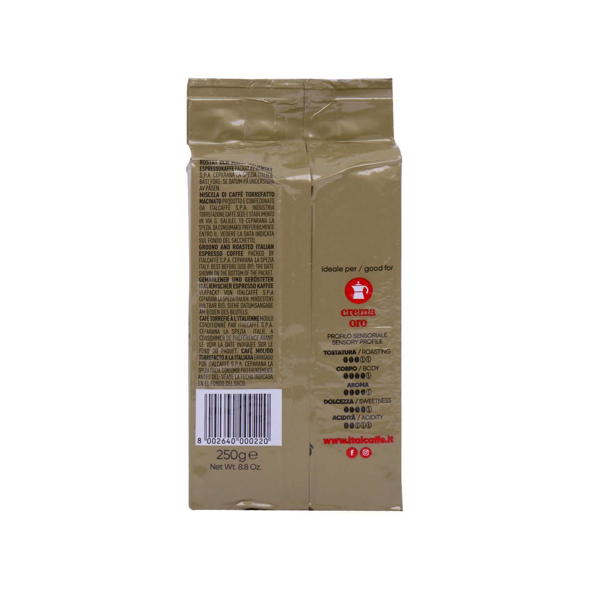 Italcaffe Crema Oro Ground Coffee 250 g