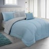 Maple Leaf Comforter Set 6pcs Set 240x260cm Queen Blue