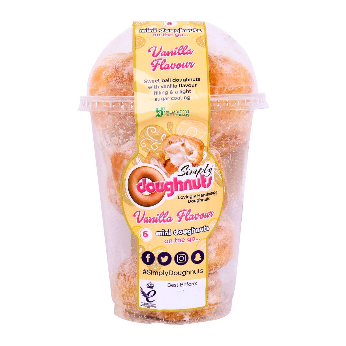 Simply Doughnuts 6 Mini Doughnuts Vanilla Flavour 190 g