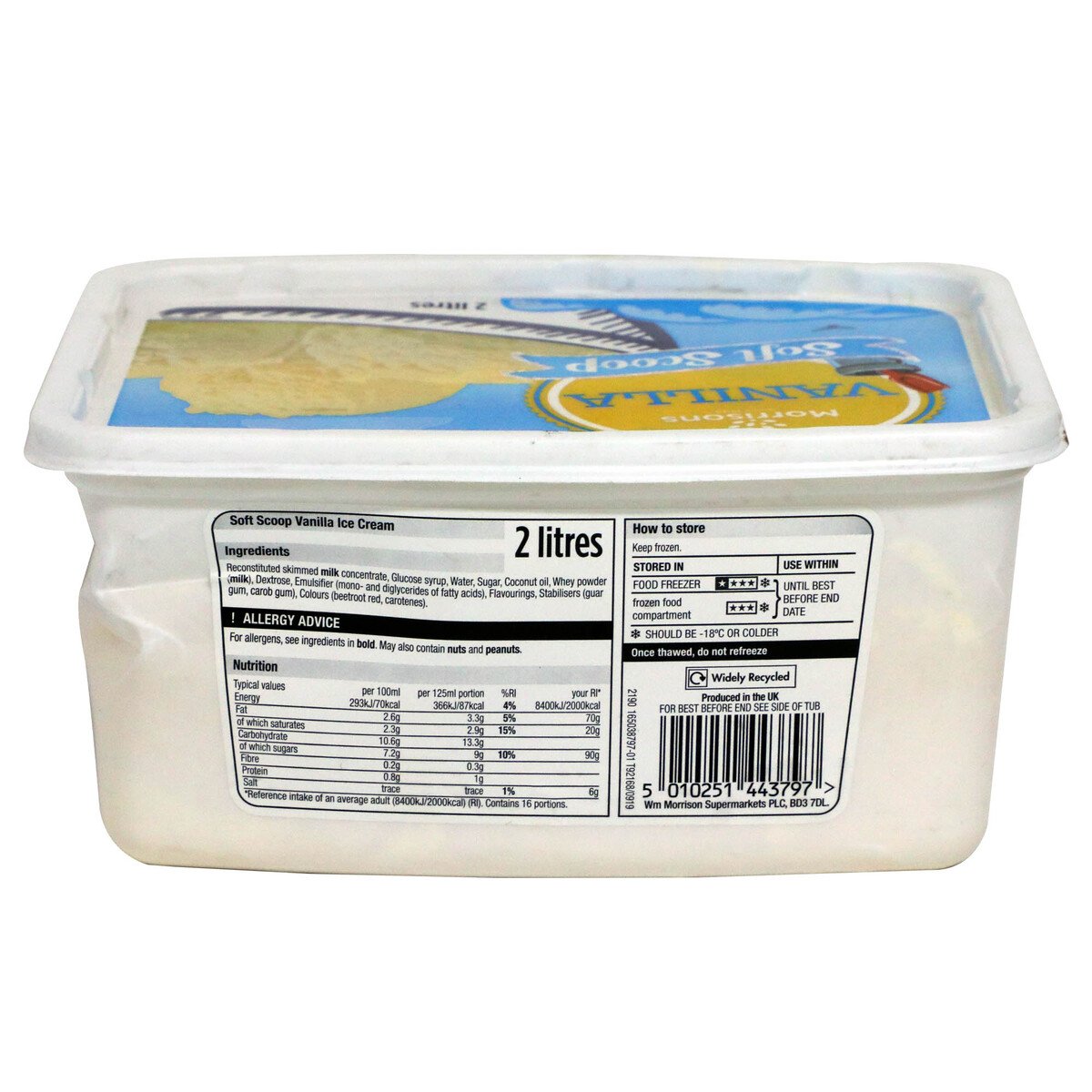 Morrisons Vanilla Soft Scoop 2 Litres