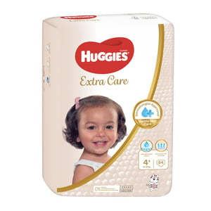 Huggies Extra Care Diaper Size 4+ 10-16 kg, 64 pcs