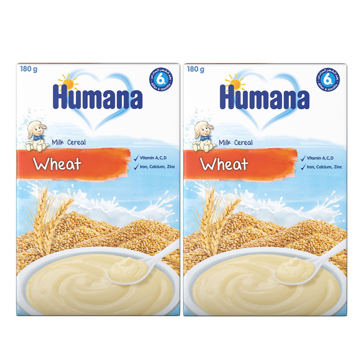 Humana Milk Cereal Wheat 180 g 1+1