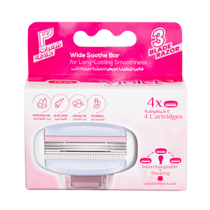 LuLu Violet 3 Razor Cartridges For Women 4 pcs