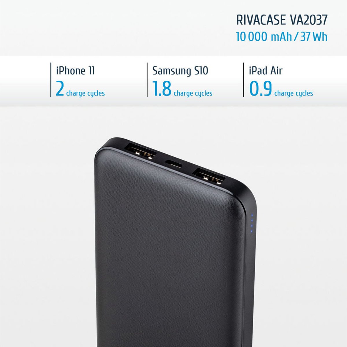 Rivacase Power Bank 10000mAh VA2037 Portable Rechargeable Battery ...