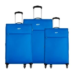 VIP Tivoli 4 Wheel Soft Trolley Set, 3 pcs, 59+69+80 cm, Cobalt Blue