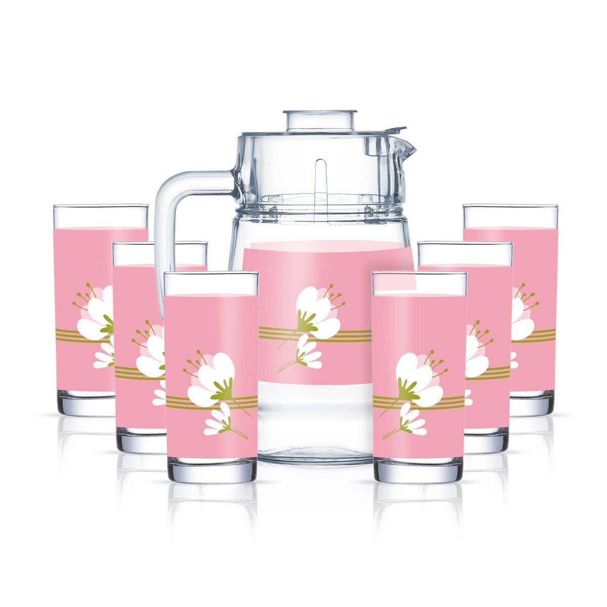 Luminarc Water Set 7pcs Olive Pink 5624 Online At Best Price Glass Setswater Set Lulu Uae 1933