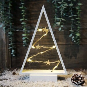 Party Fusion Battery Operated X'mas Tree Frame Decoration LED Light HH200027 24cm Assorted