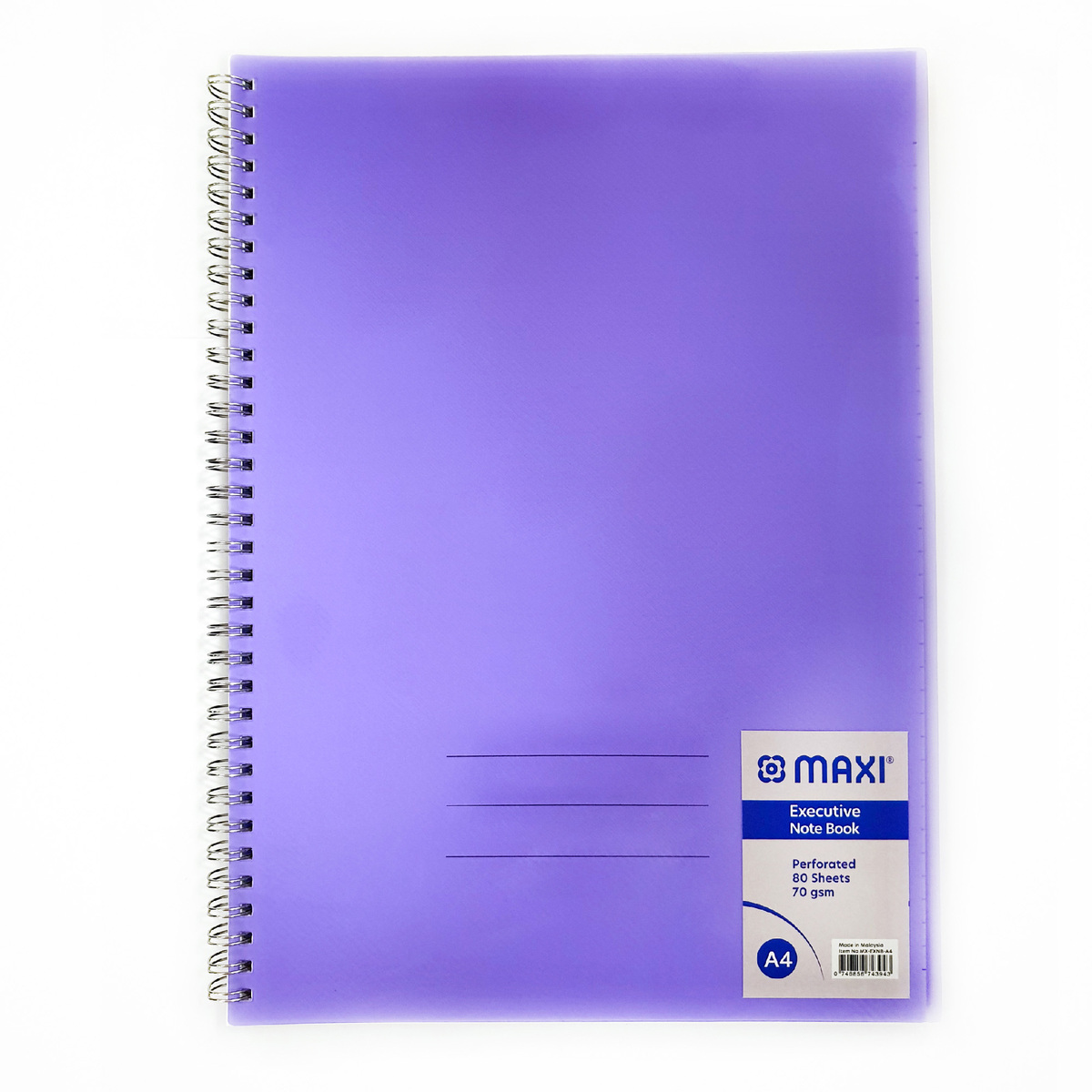 Maxi Perforated Polypropylene Executive A4 Size Notebook, 80 Sheets, MX-EXNB-A4