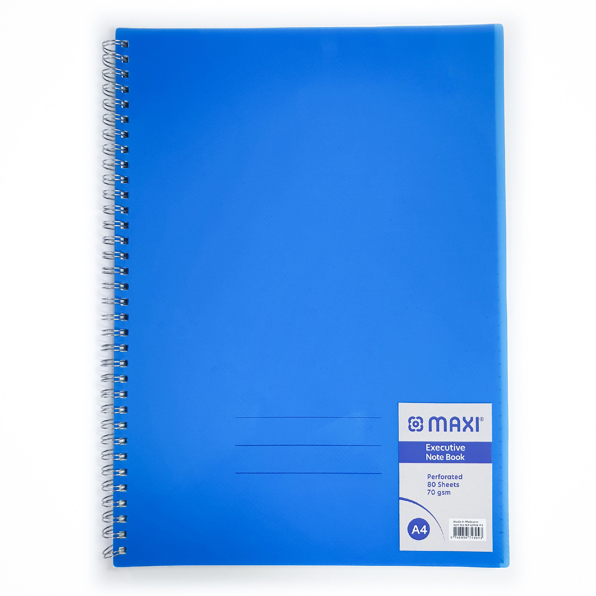 Maxi Perforated Polypropylene Executive A4 Size Notebook, 80 Sheets, MX-EXNB-A4