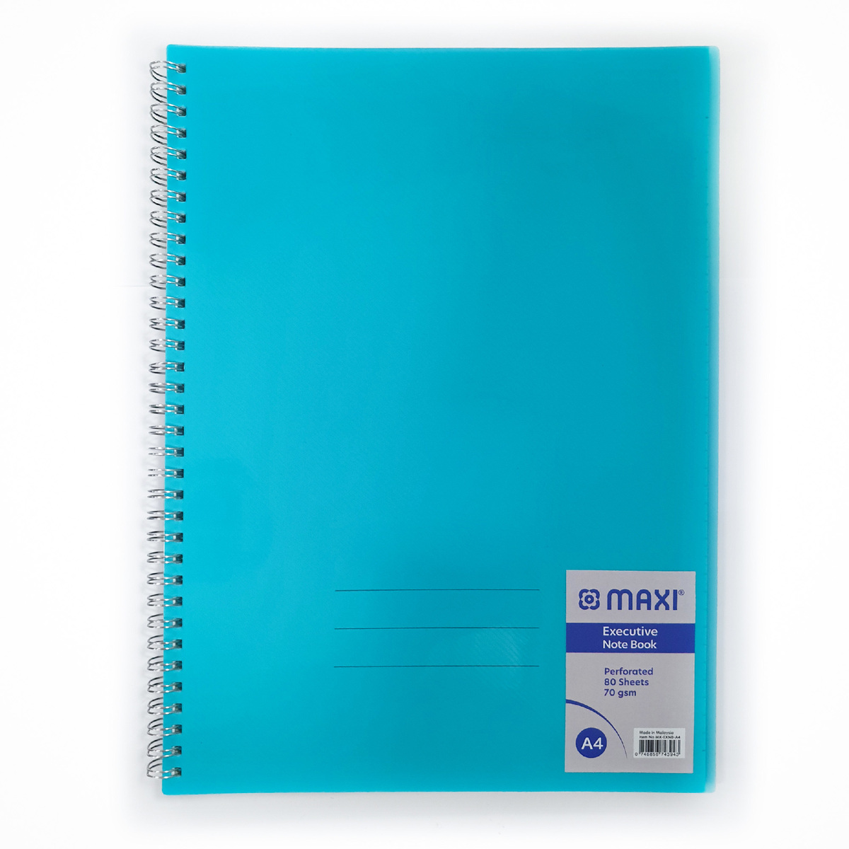 Maxi Perforated Polypropylene Executive A4 Size Notebook, 80 Sheets, MX-EXNB-A4