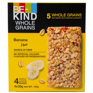 Be-Kind Whole Grains Banana Bar 4 x 30 g