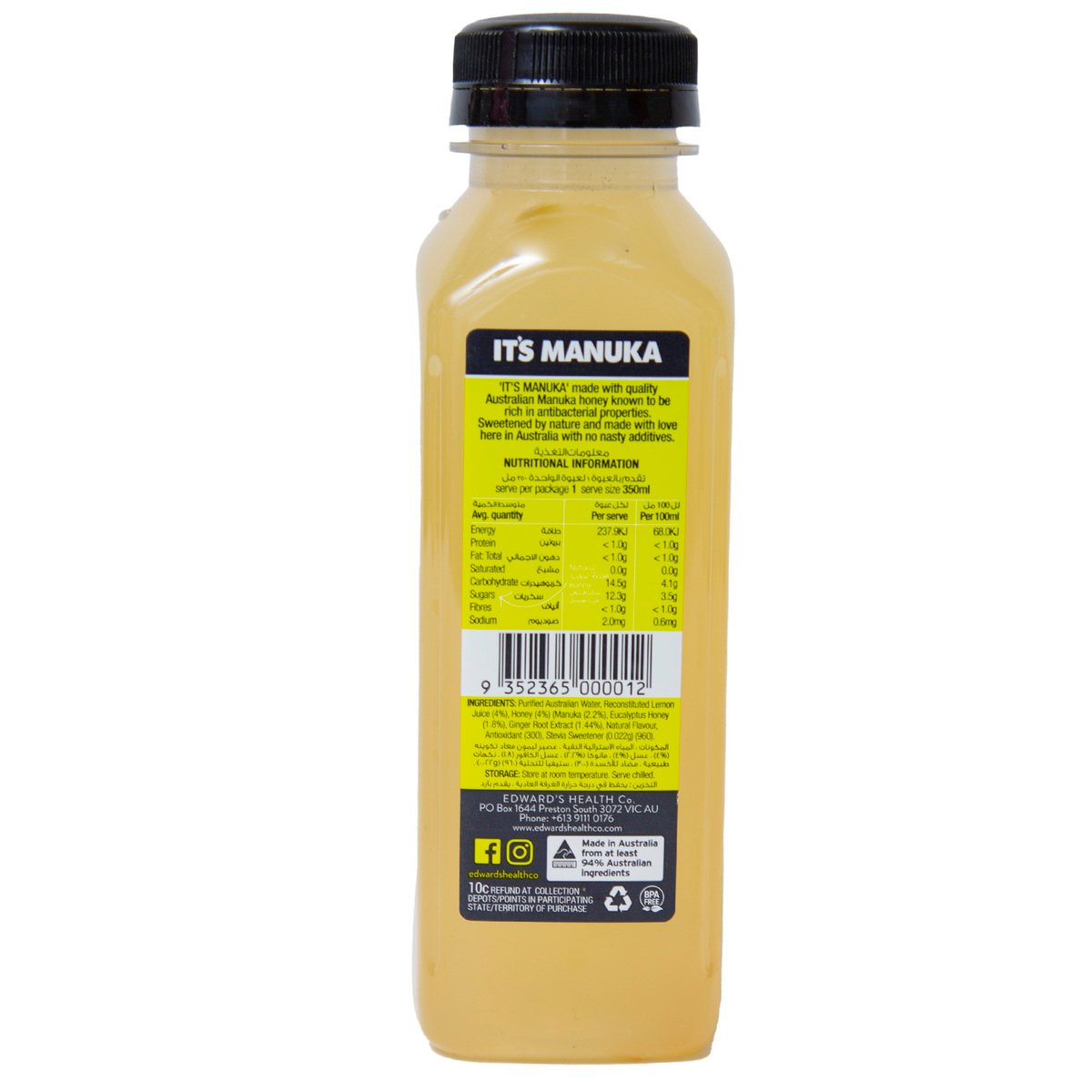 It's Manuka Honey Beverage Lemon & Ginger 350 ml