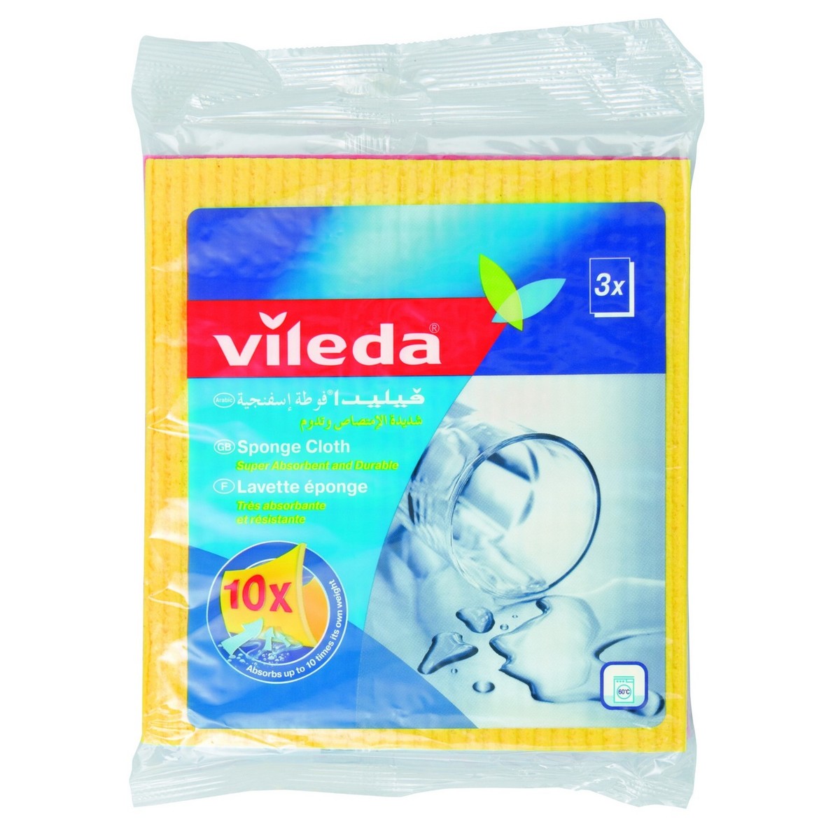 Vileda All-Purpose Cloth 4+2Pcs, Powerful Cleaning, Water-Absorbent,  Durable
