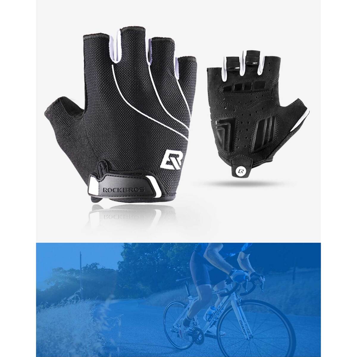 ROCKBROS Half Finger Cycling Gloves S107 Extra Large