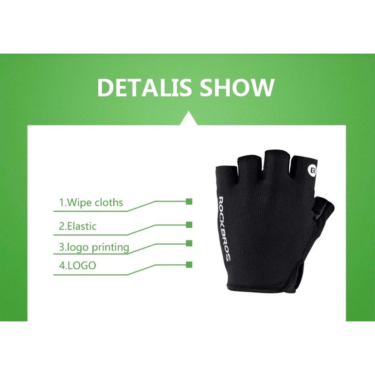 ROCKBROS Half Finger Cycling Gloves Black S106BK Small