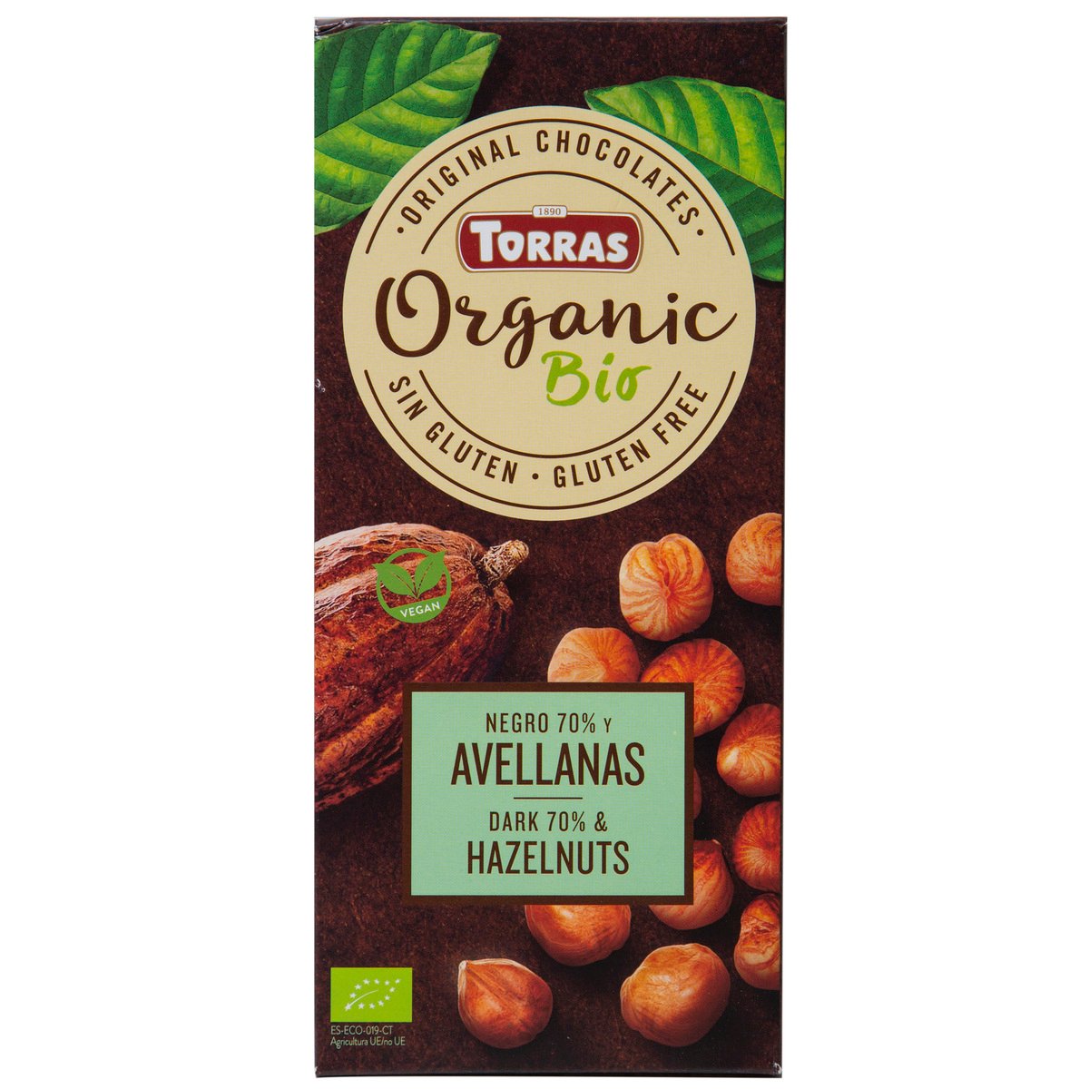 Torras Organic Dark Chocolate 70% Hazelnuts 100 g