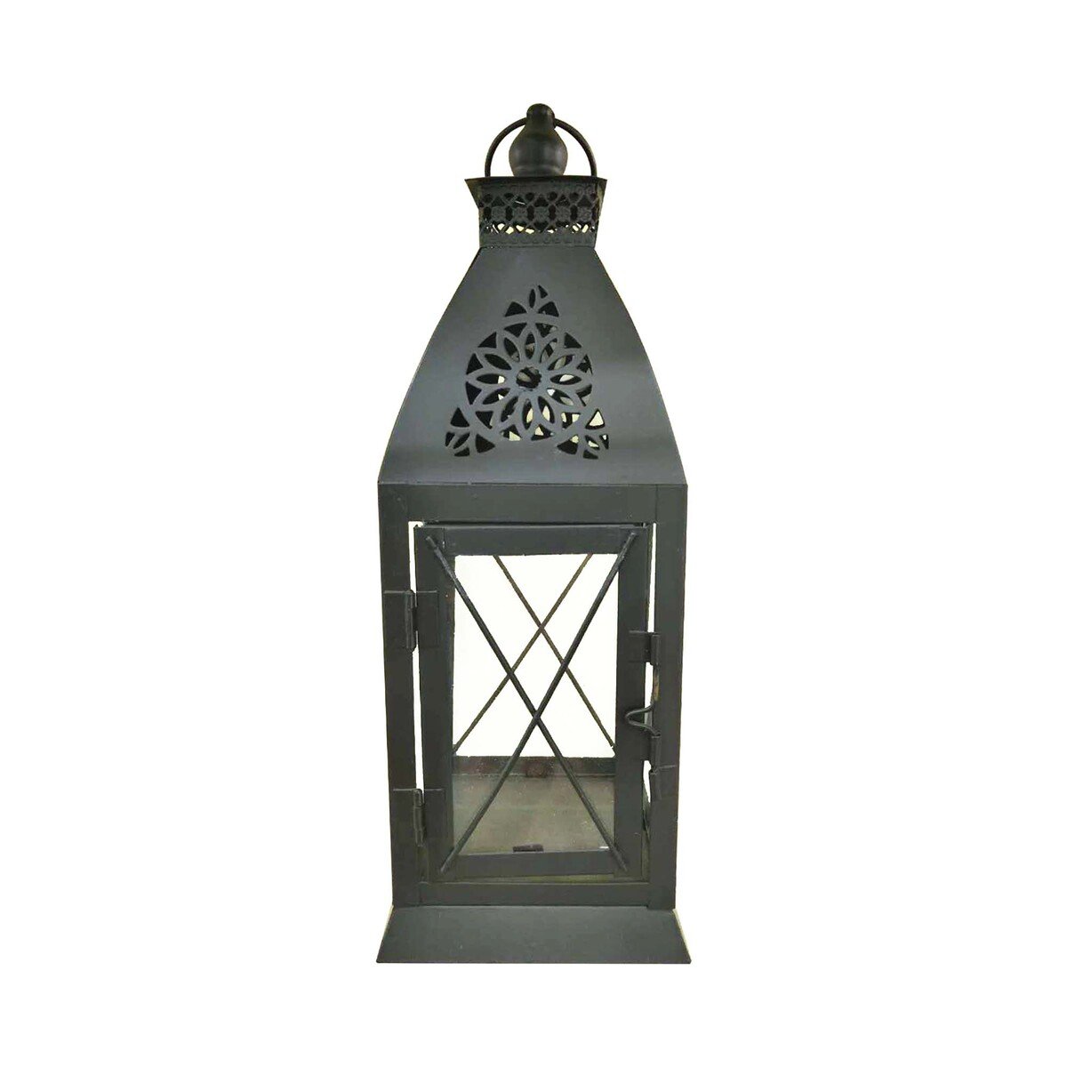 Maple Leaf Decorative Metal Fanoos Lantern 10x10x29cm JK2019