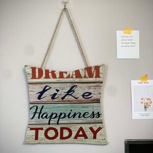 Maple Leaf Dream Like Happiness Today Sign Wooden Pallet Wall Art Hanging Board, 30 x 28 cm, 20YX084