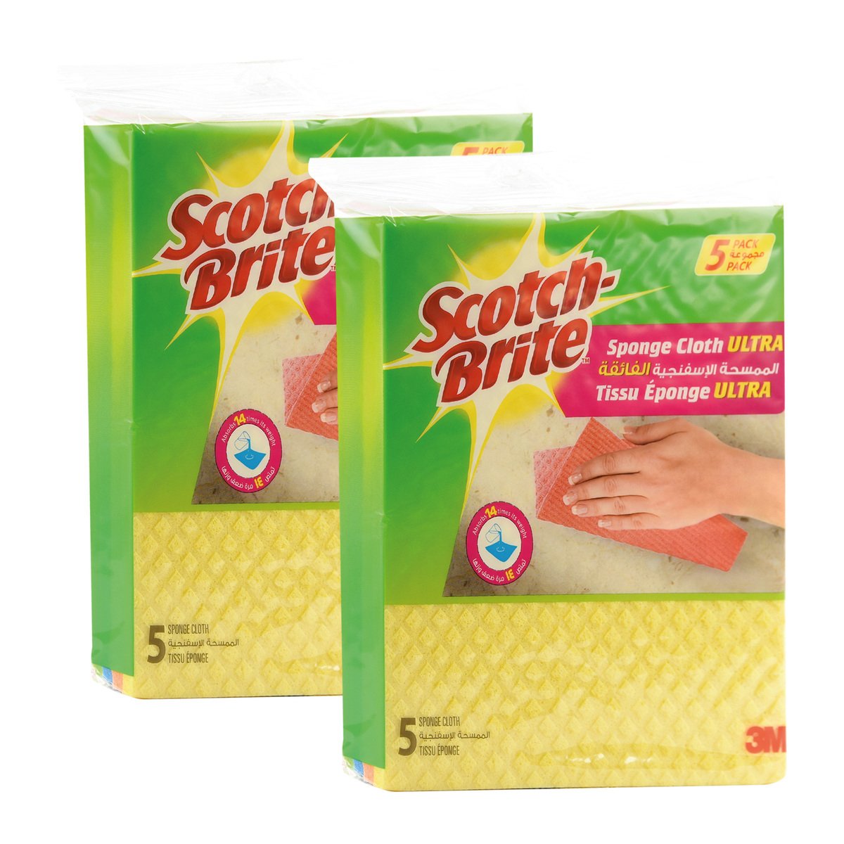 Scotch-Brite Sponge Cloths, 2/Pack