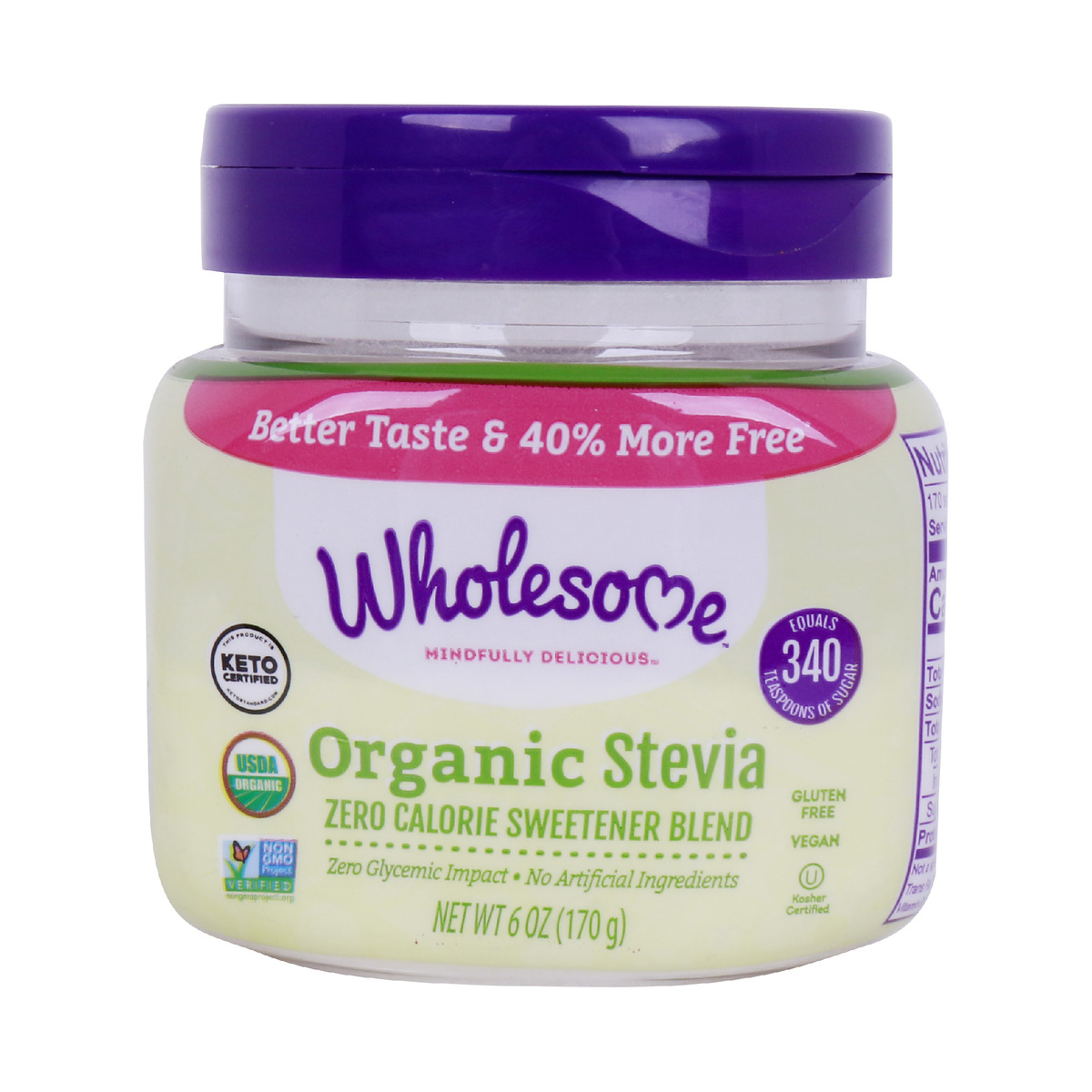 Wholesome Organic Stevia Zero Calorie Sweetener 170 g