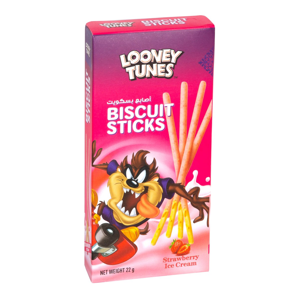 Looney Tunes Biscuit Sticks Strawberry 22 g