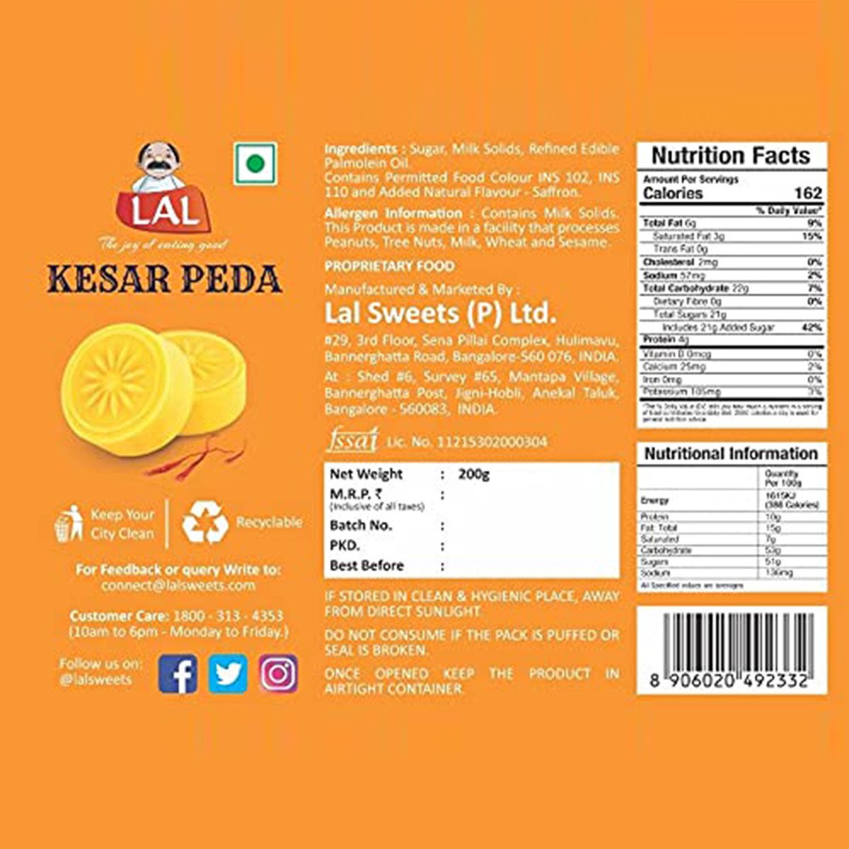 Lal Kesar Peda 200 g