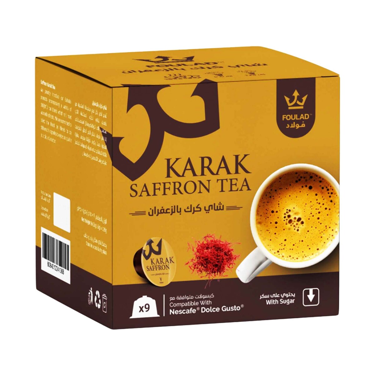 Foulad Karak Saffron Tea Capsules with Sugar 9 pcs