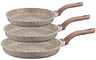 OMS Granite Fry Pan Set, 3 pcs, Assorted