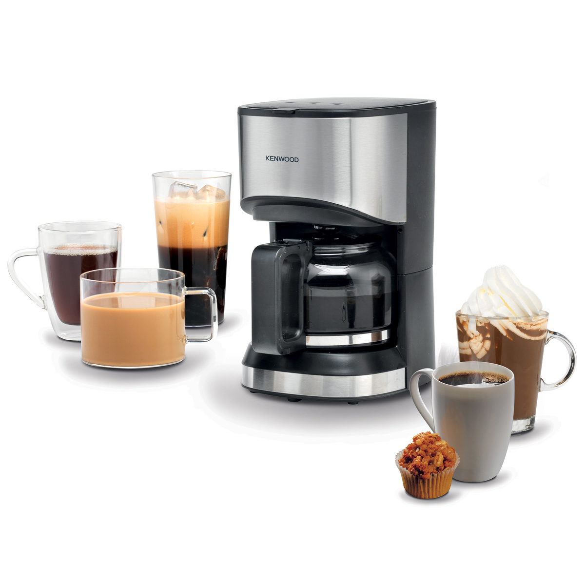 kenwood 6 Cups Coffee Makers, 550 W, Black/Silver, CMM05.000BM