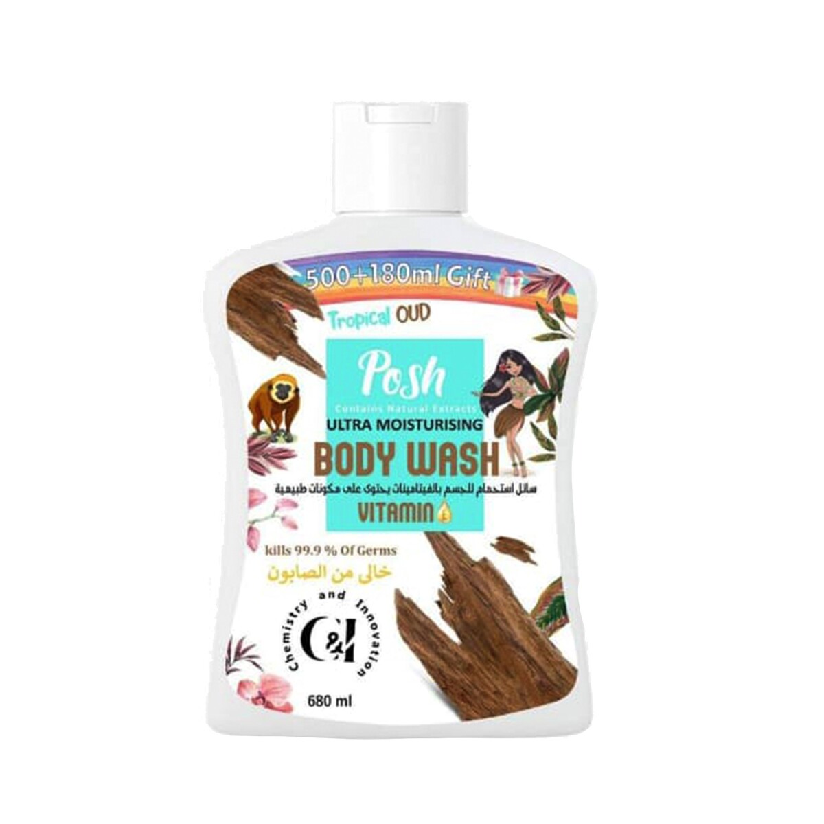 Posh Body Wash Ultra Moisturizing Tropical Oud 680 ml