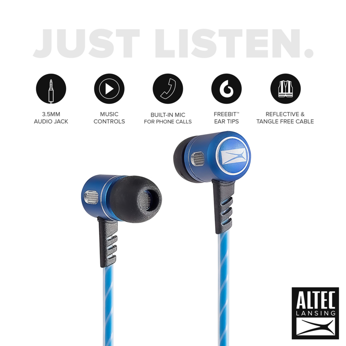 Altec Lansing Wired Earphone MZX147 Blue