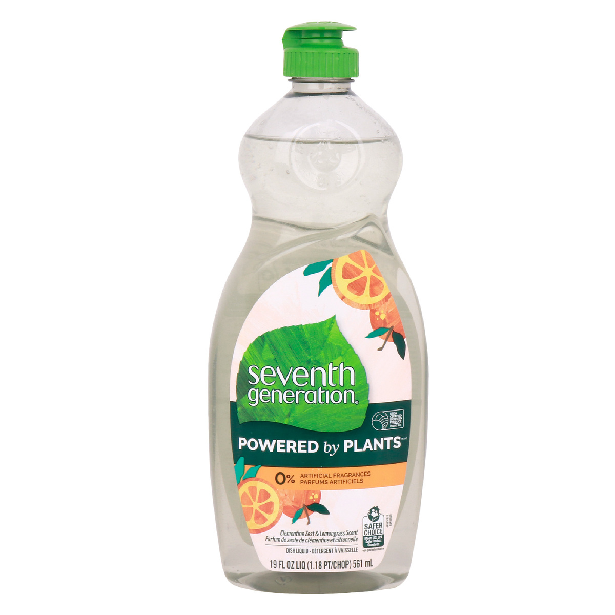 Seventh Generation  Fresh Clementine Zest & Lemongrass Dishwashing Liquid 561 ml