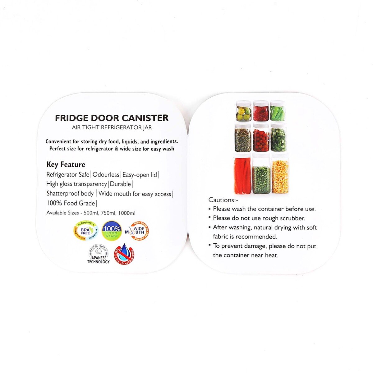 Cello Fridge Door Canister 1Ltr 3pcs